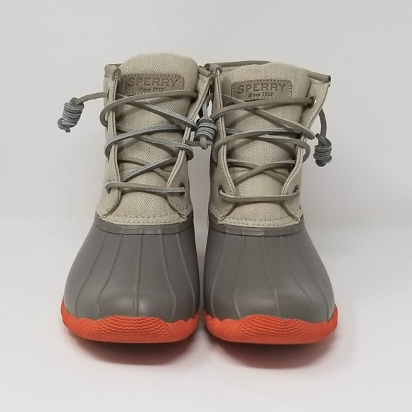 sperry taupe and coral duck boots